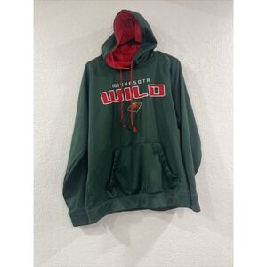NHL Minnesota Wild Green Hooded Polyester Pullover Sweatshirt Sz Large